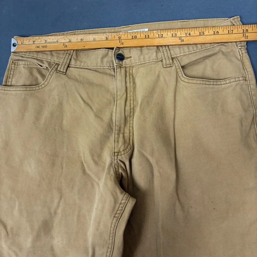 Carhartt Relaxed Fit Brown Canvas Utility Work Pants Men's Sizs 35x32